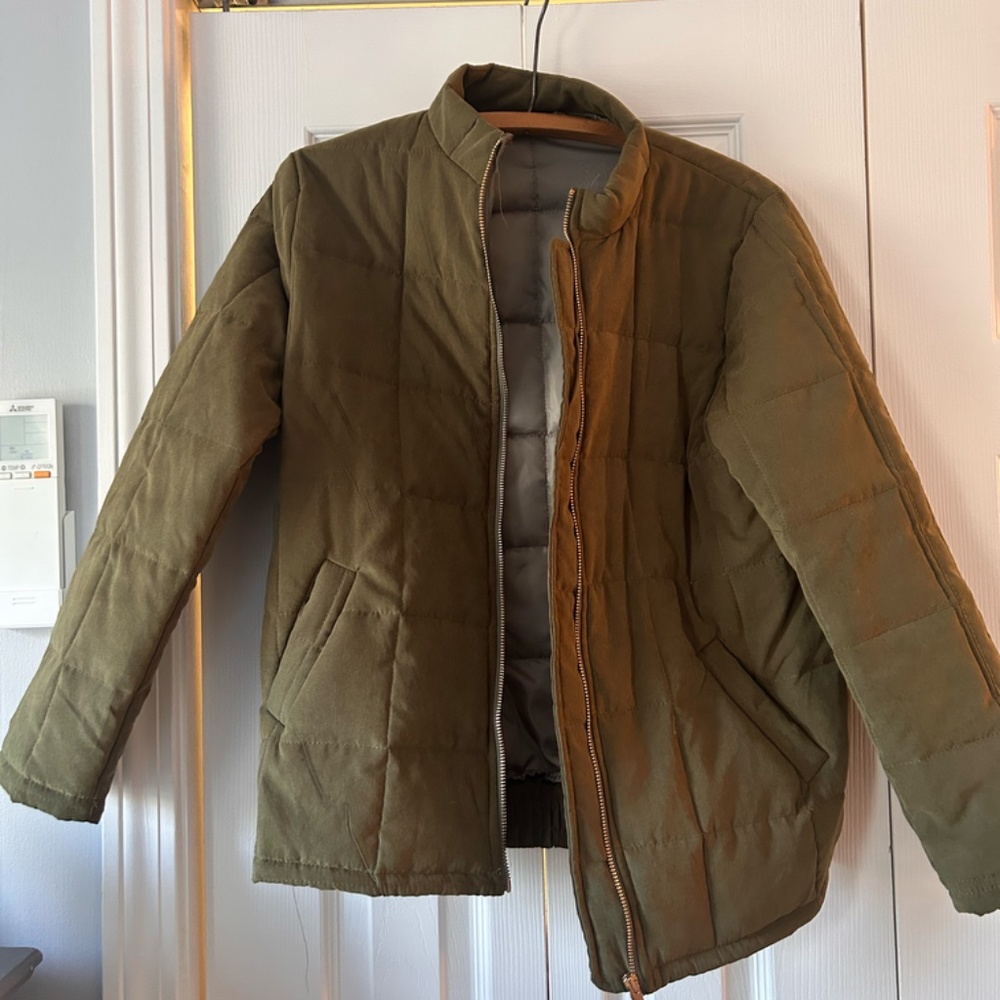 Quilted Olive Green Bomber Jacket Women's Size Medium - Picture 2 of 5